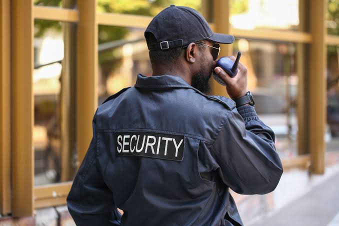 Security guarding officer on duty